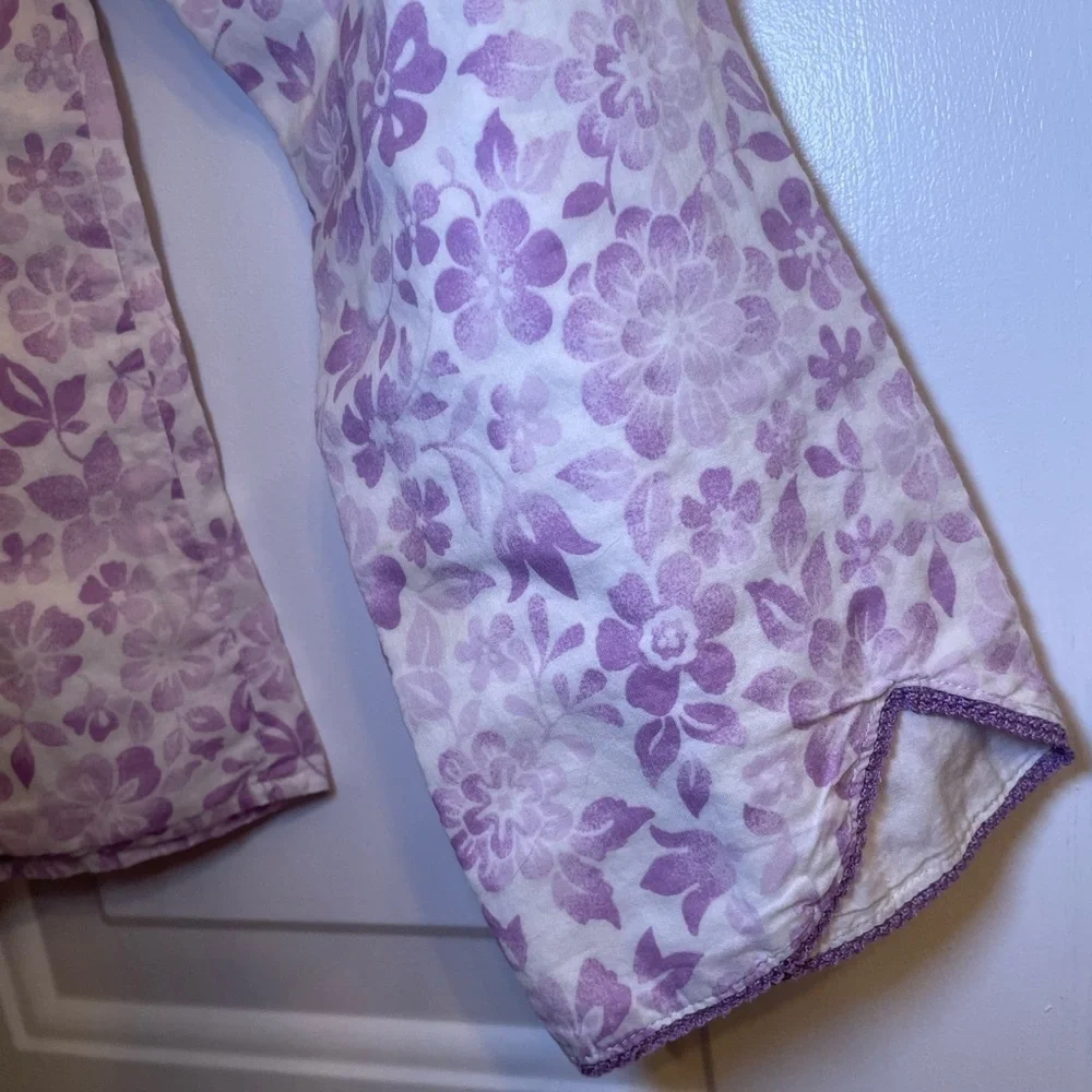 GAP KIDS - Little Girls Purple Floral Long Sleeve Top - Picture 3 of 7